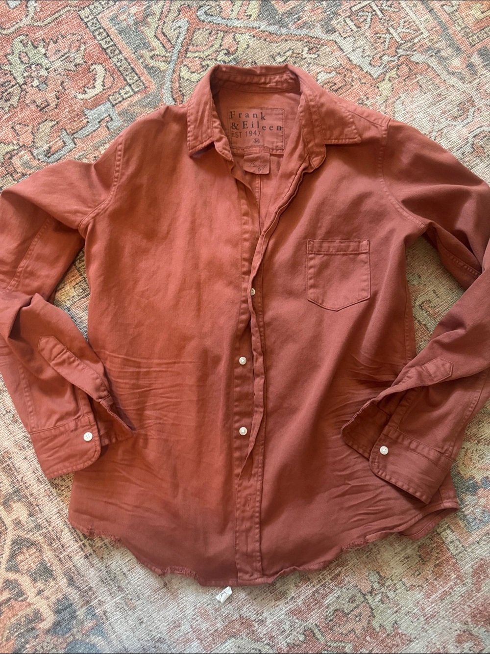 Frank & Eileen Barry Button-Down Shirt in Rust color